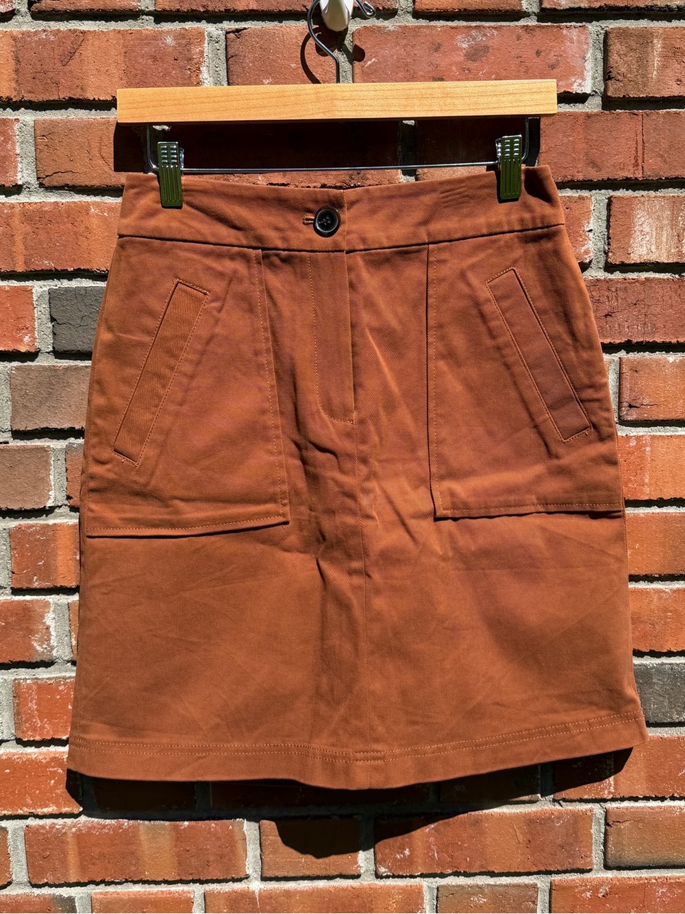Ann Taylor Factory Burnt Orange Cargo A-Line Skirt Size 2